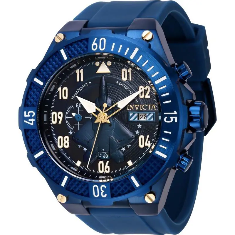 Invicta Men`s 39893 Aviator Quartz Multifunction Blue Dial Watch