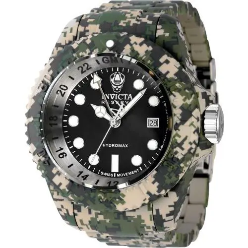 Invicta Men`s 40462 Reserve Quartz 3 Hand Black Dial Watch
