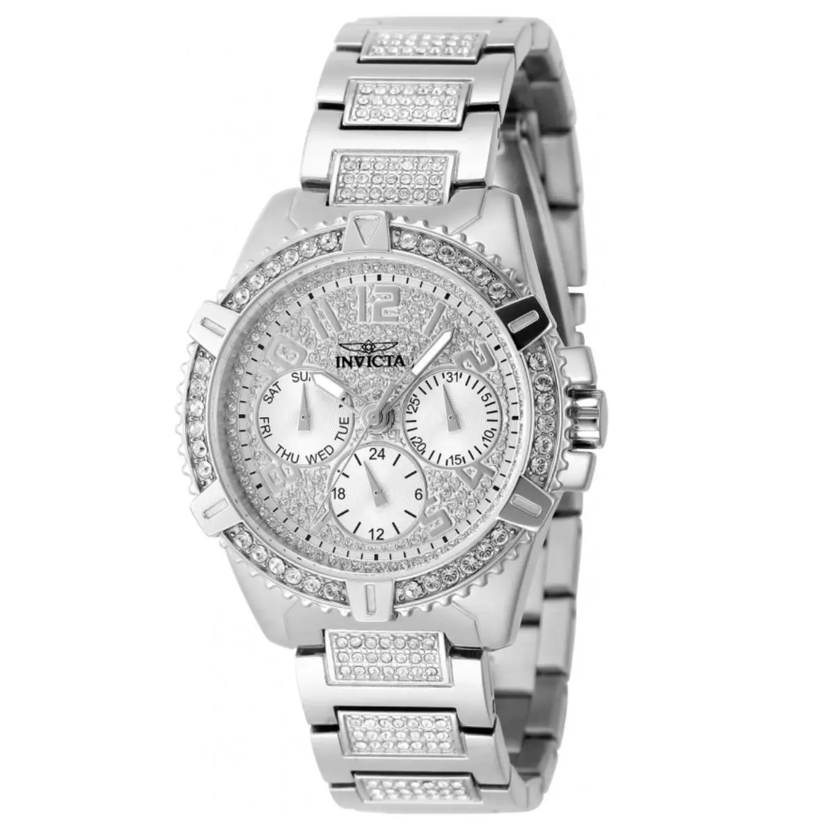 Invicta Celestial Luxe Ladies 37mm Ice Pave Crystal Quartz Watch 48563