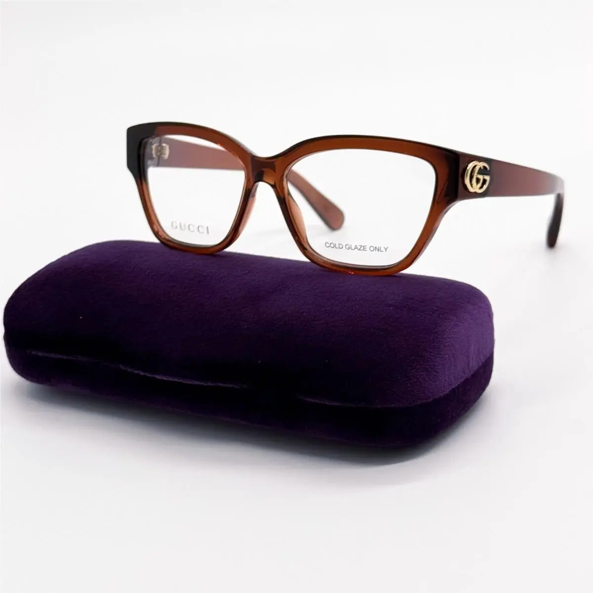 Eyeglasses GG1597O 003 Brown Women  by Gucci