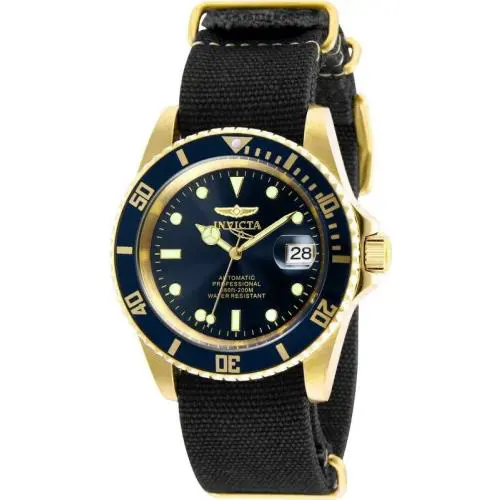 Invicta Pro Diver Automatic Men`s 42mm Deep Blue Black Canvas Watch 27625