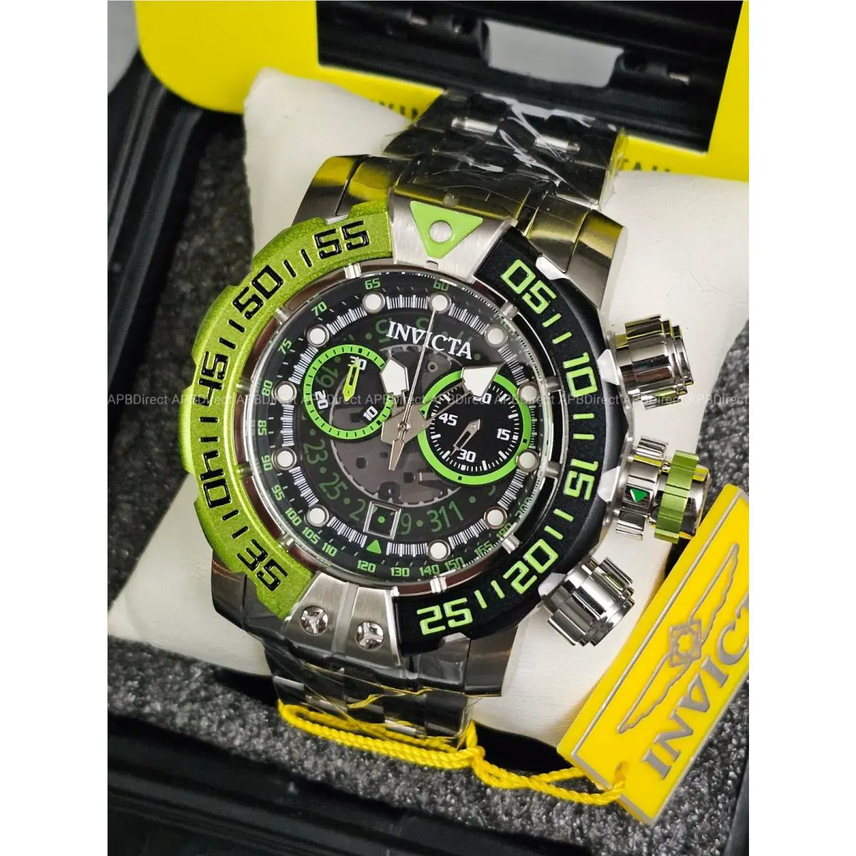 Invicta Sea Hunter - 57mm Next Gen Swiss Z50 Chrono Silver Lime Mens Watch