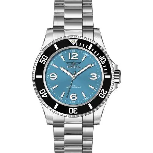 Invicta Men`s 40.5mm Specialty Quartz Light Blue Dial Silver/black Tone SS Watch