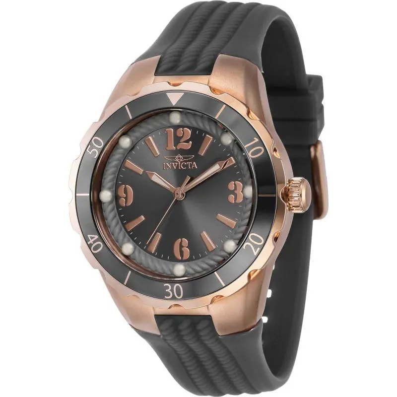Invicta Men`s 40310 Angel Quartz 3 Hand Charcoal Dial Watch