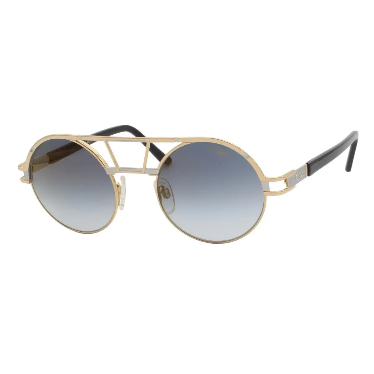 Cazal Mod 9080 002 Gold Black Round Gradient Men`s Sunglasses 49-21-145 W/case
