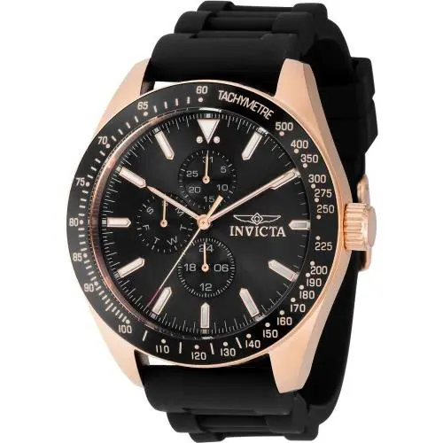 Invicta Men`s 38407 Aviator Quartz VH67 Black Dial Watch