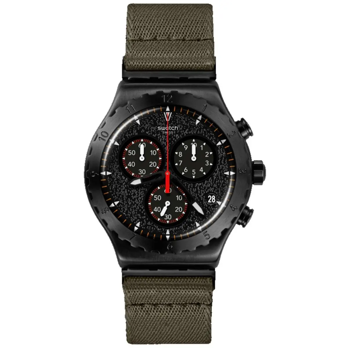 Swatch Men`s Irony Swatch Power of Nature By The Bonfire Black Dial Watch