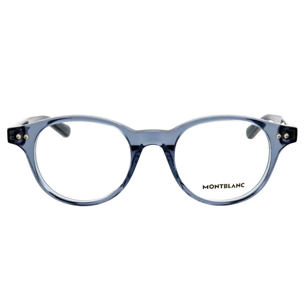 Montblanc MB0255O 003 49mm Smoke Gray Transparent Eyeglasses Frames Italy