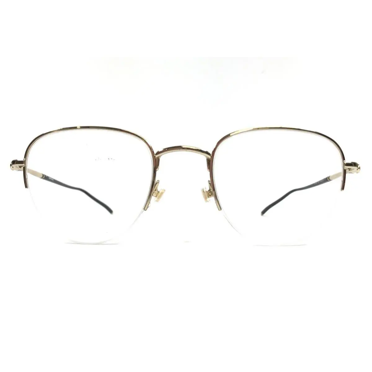 Montblanc Eyeglasses Frames MB0129O 004 Gold Black Square Half Rim 52-23-145