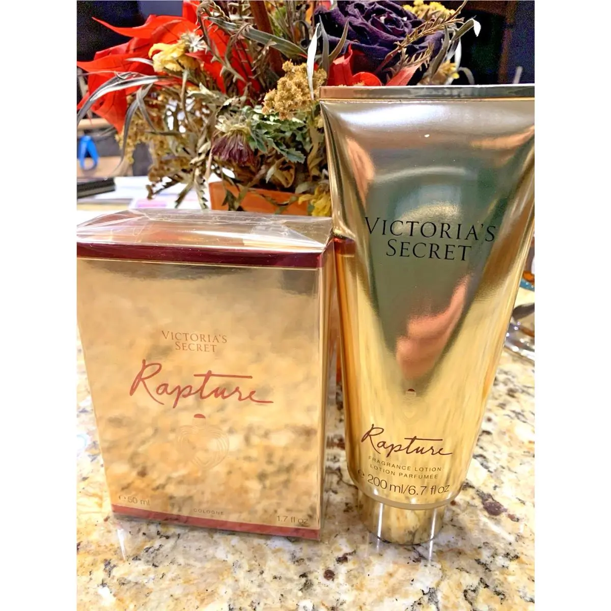 Victorias Secret Rapture 2pc Set Cologne Perfume 1.7 Oz 50ml + Lotion 6.7 oz