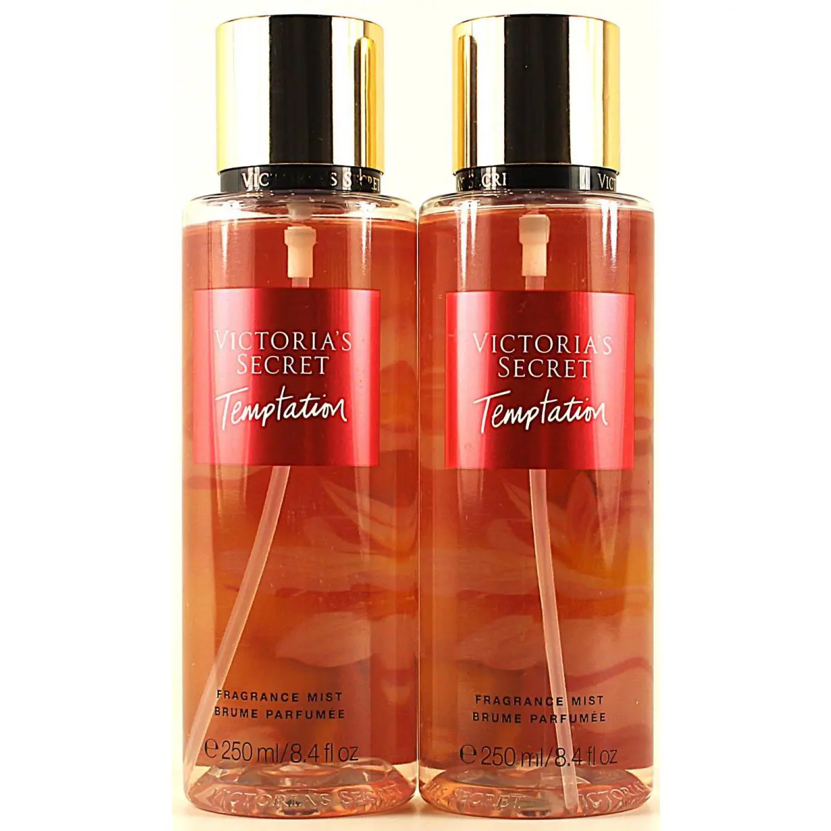 Qty 2 - Victroia`s Secret Temptation Fragrance Body Mist Spray 8.4Oz