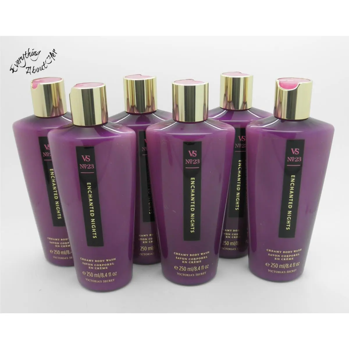 Lot of 6 Victoria`s Secret Creamy Body Wash Enchanted Nights 8.4 Oz. ea Nla