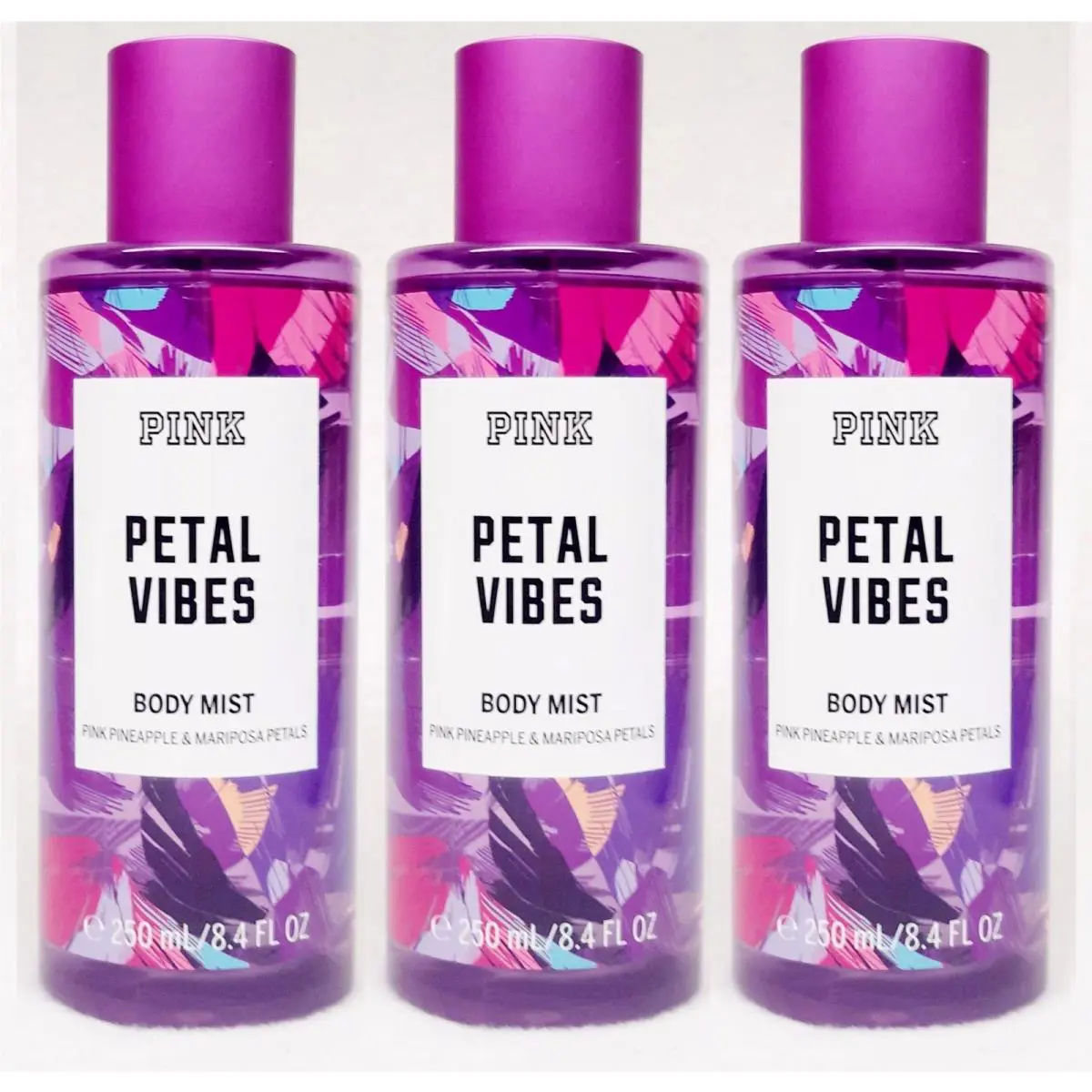 3x8.4 Oz. Victoria`s Secret Pink Petal Vibes Pineapple Fragrance Mist Body Spray