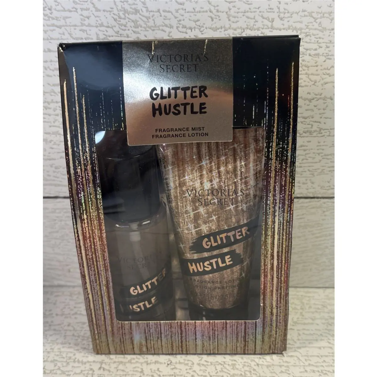 Victorias Secret Glitter Hustle Frangrance Mist Lotion Gift Set Htf