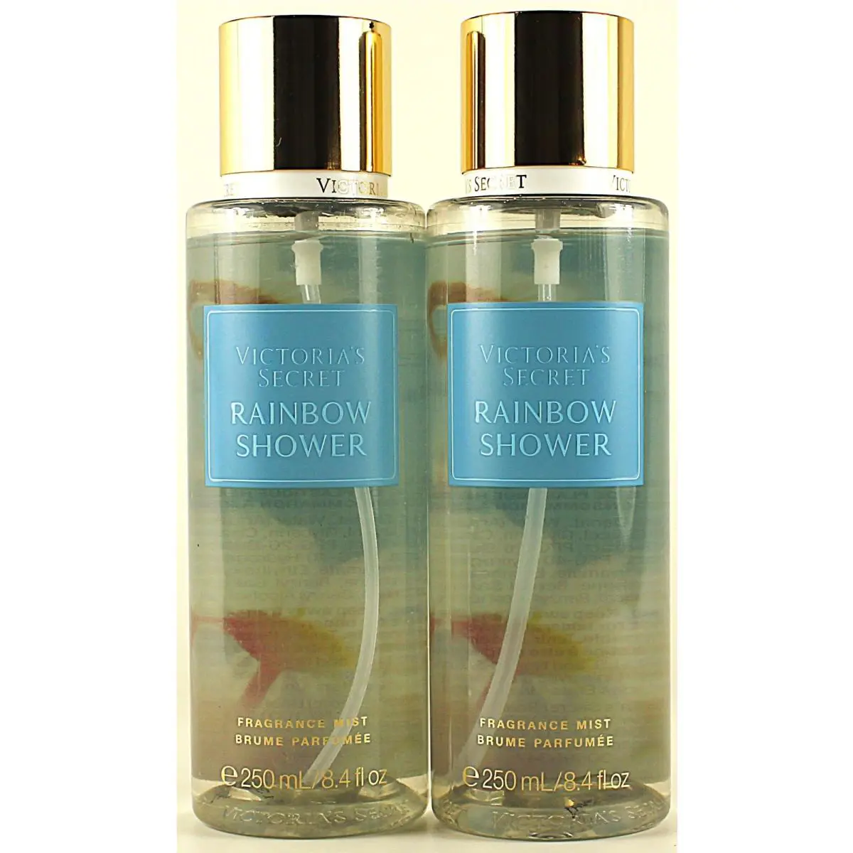 Qty 2 - Victroia`s Secret Rainbow Shower Fragrance Body Mist Spray 8.4Oz