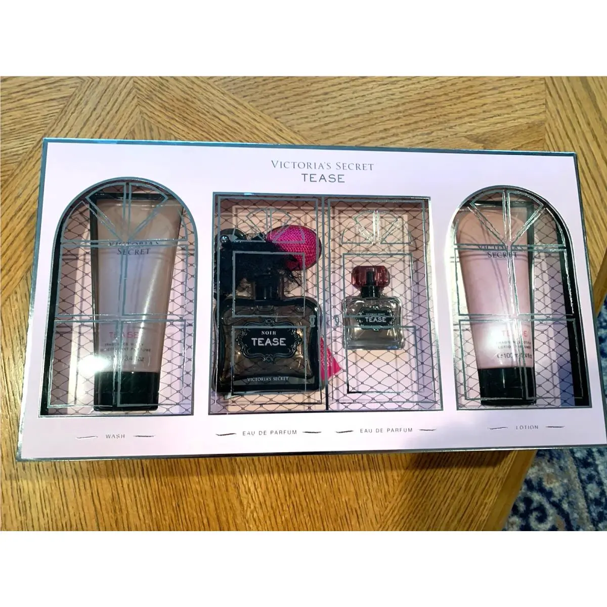 Victorias Secret Noir Tease 4pc Set Eau De Parfum Edp 1.7oz Lotion+body Wash 3.4