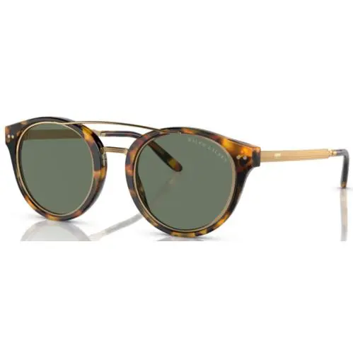 Ralph Lauren RL8210 51345U Sunglasses Men`s Havana/green Lenses Round Shape 49mm