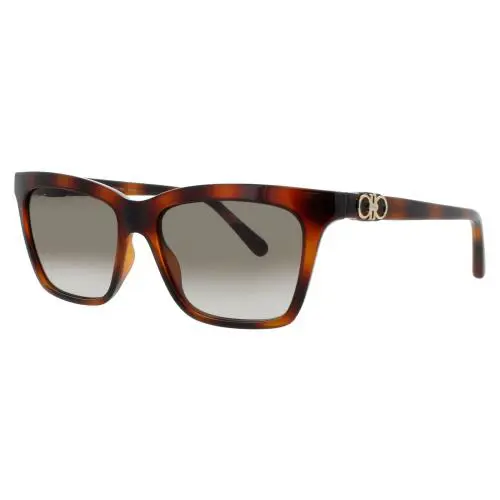 Moschino Salvatore Ferragamo SF SF1027S 214 Sunglasses Dark Havana Frame Brown Lens 55mm