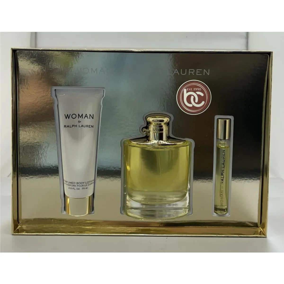 Woman By Ralph Lauren Ladies 3 Pc Gift Set 3.4 Edp Spray .34 Mini 2.5 Lotion