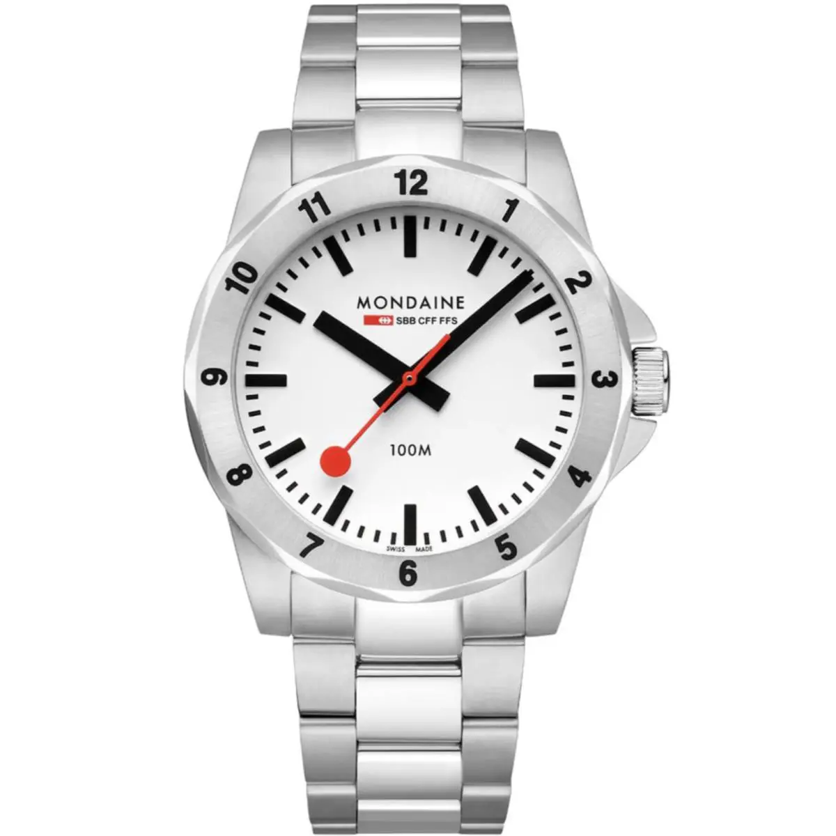 Mondaine Numeri 42 mm MSN.4211B.SK Men`s Swiss Made Watch Sapphire Crystal