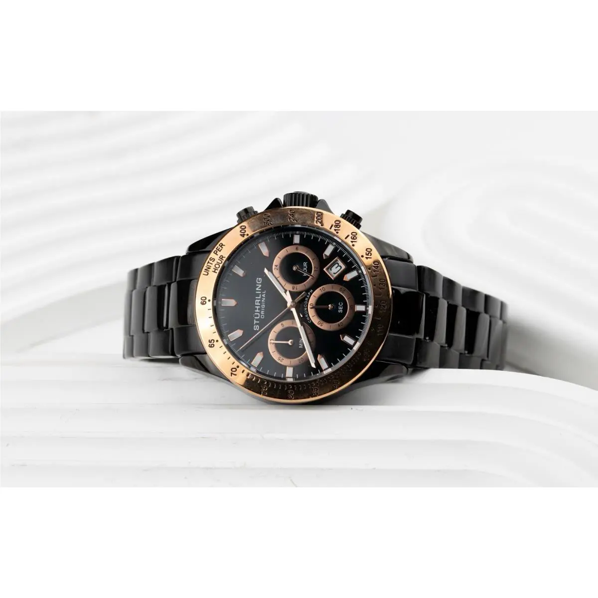 Stuhrling Original Chronograph Watch Mens 45mm 3960 Quartz - 1389B