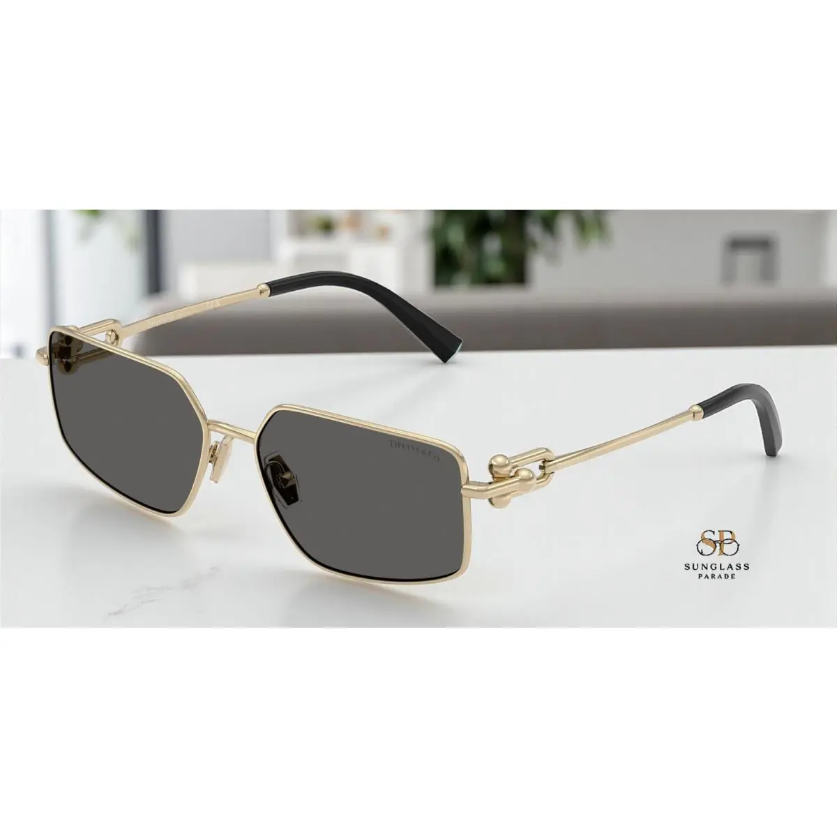 Tiffany TF3111 6021S4 Pale Gold Dark Grey 58 mm Unisex Sunglasses