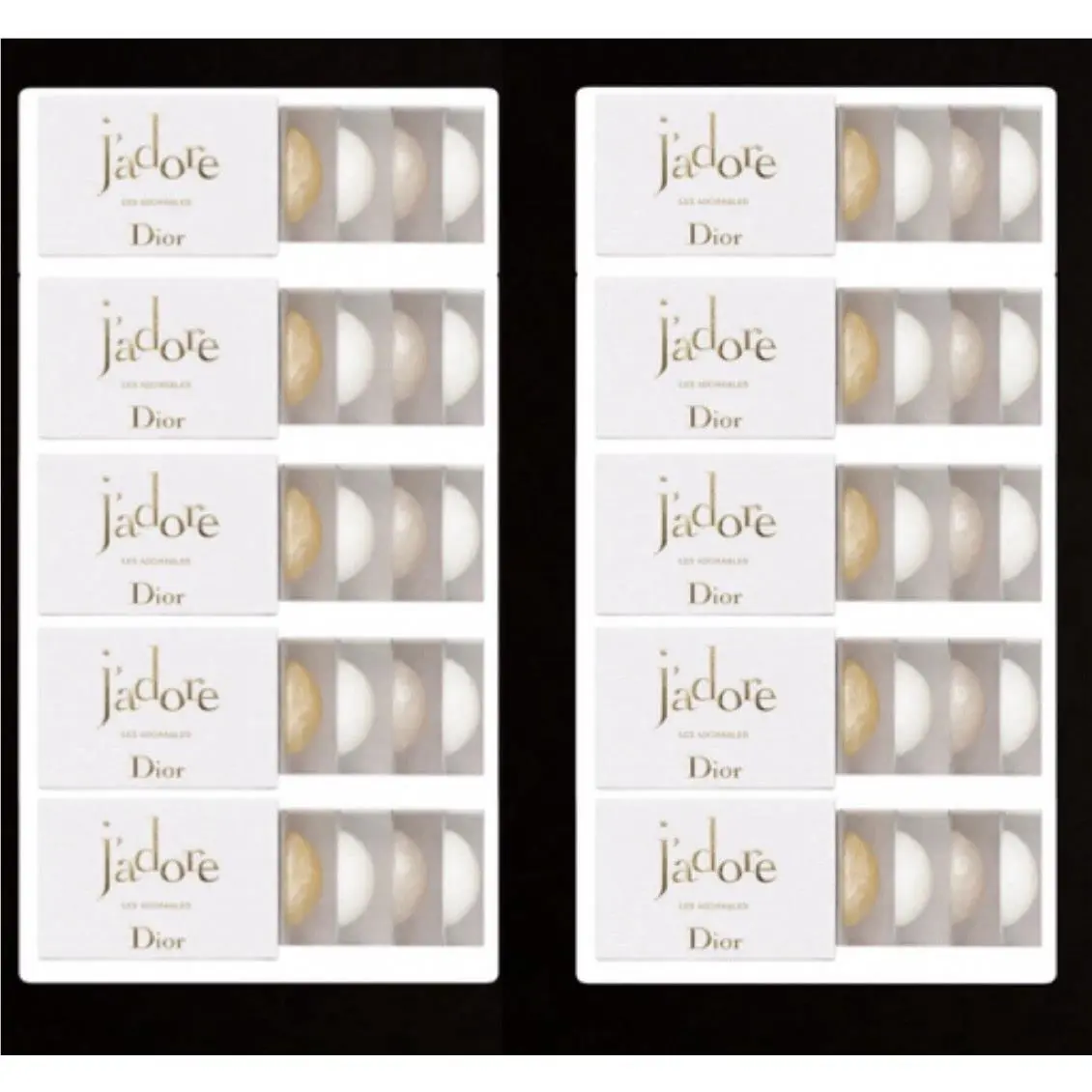 10 X Dior J`adore Les Adorables Perfumed Beauty Rituals 4-Piece Sample Set