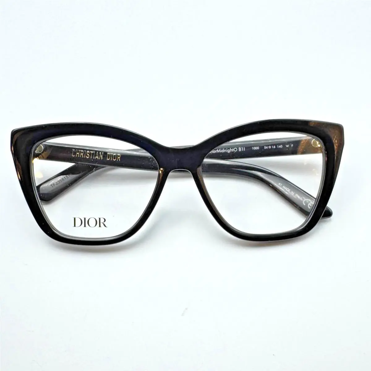 Eyeglasses Frames midnighto B1I 1000 Black Cat Eye Frame 54-16-140 by Dior