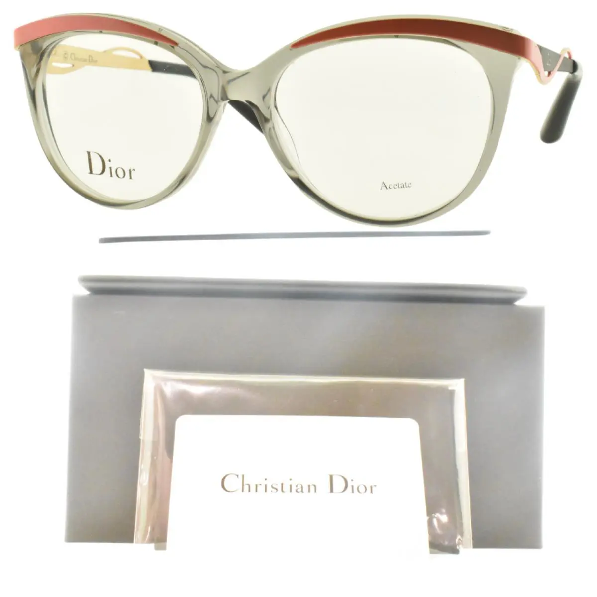 Christain  CD3279 8LE Grey Pink Cat Eye Full Rim Womens Optical Frame by Dior