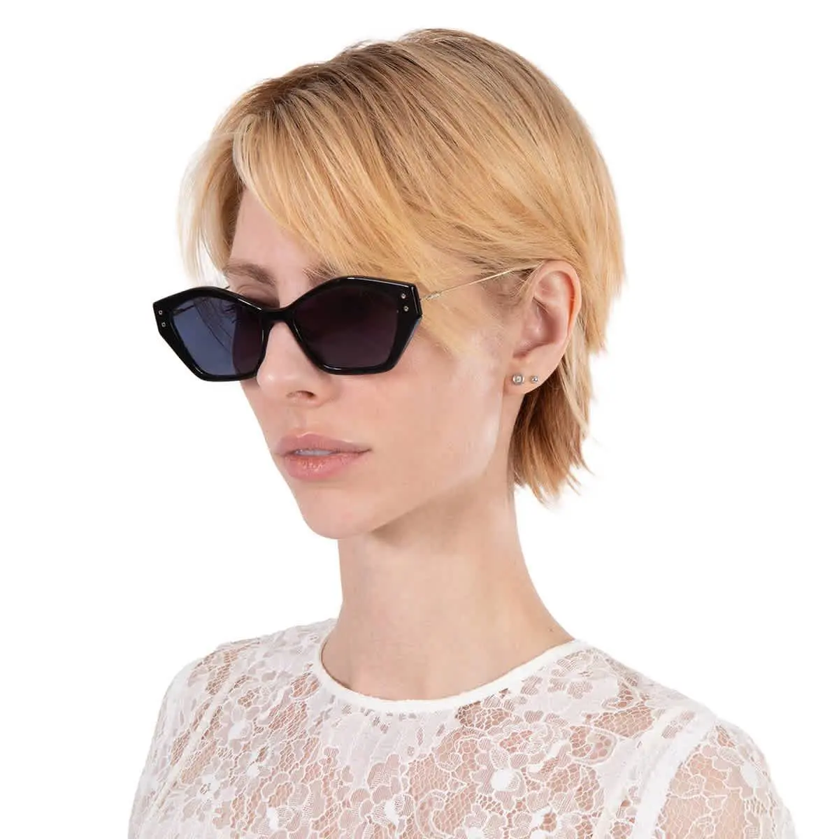 Missdior S1U Blue Geometric Ladies Sunglasses CD40107U 01V 56 by Dior