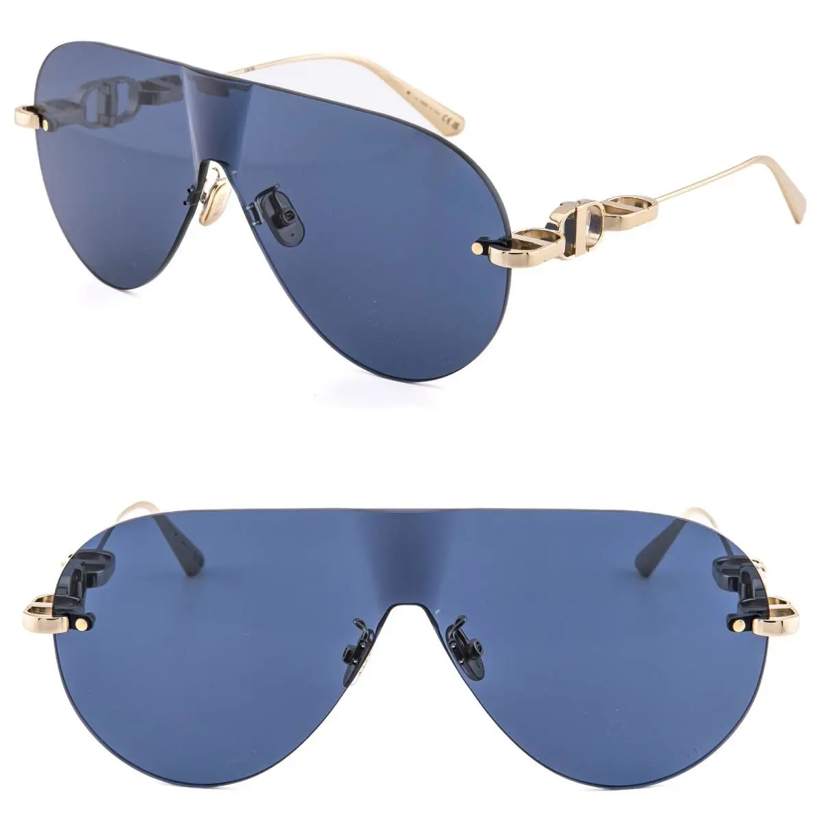 Christian  CD Chain Gold Blue M2U Rimless Pilot Sunglass CD40161U Cdcha by Dior