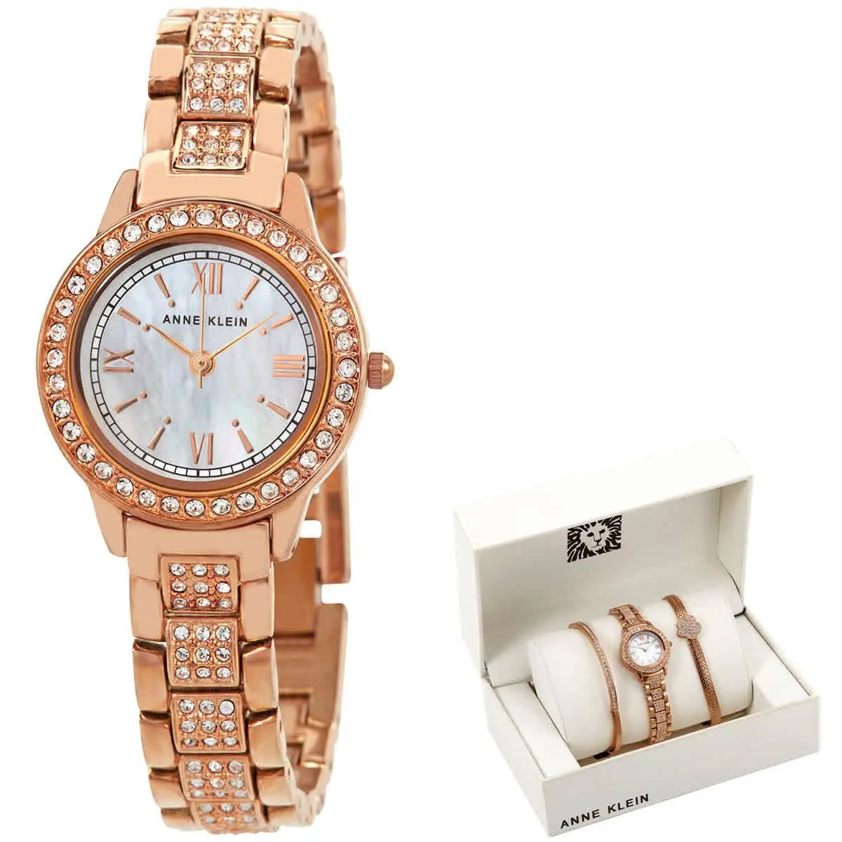 Anne Klein Crystal Mop Dial Ladies Watch AK/1492RGST