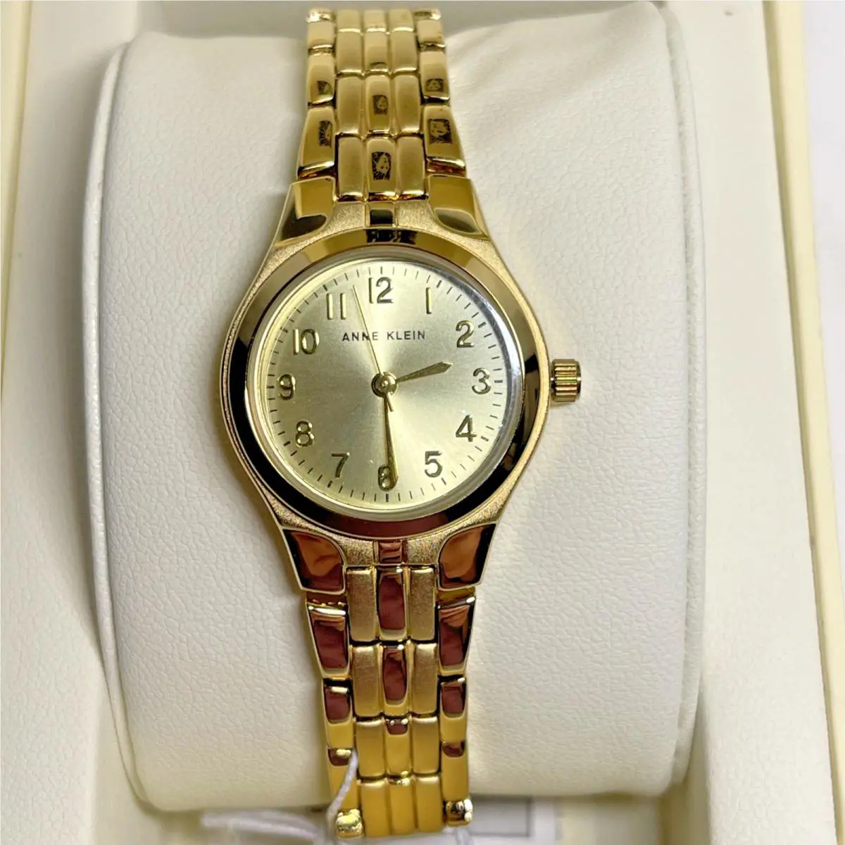 Anne Klein Gold Dial All Stainless Steel Gold-tone Watch Battery