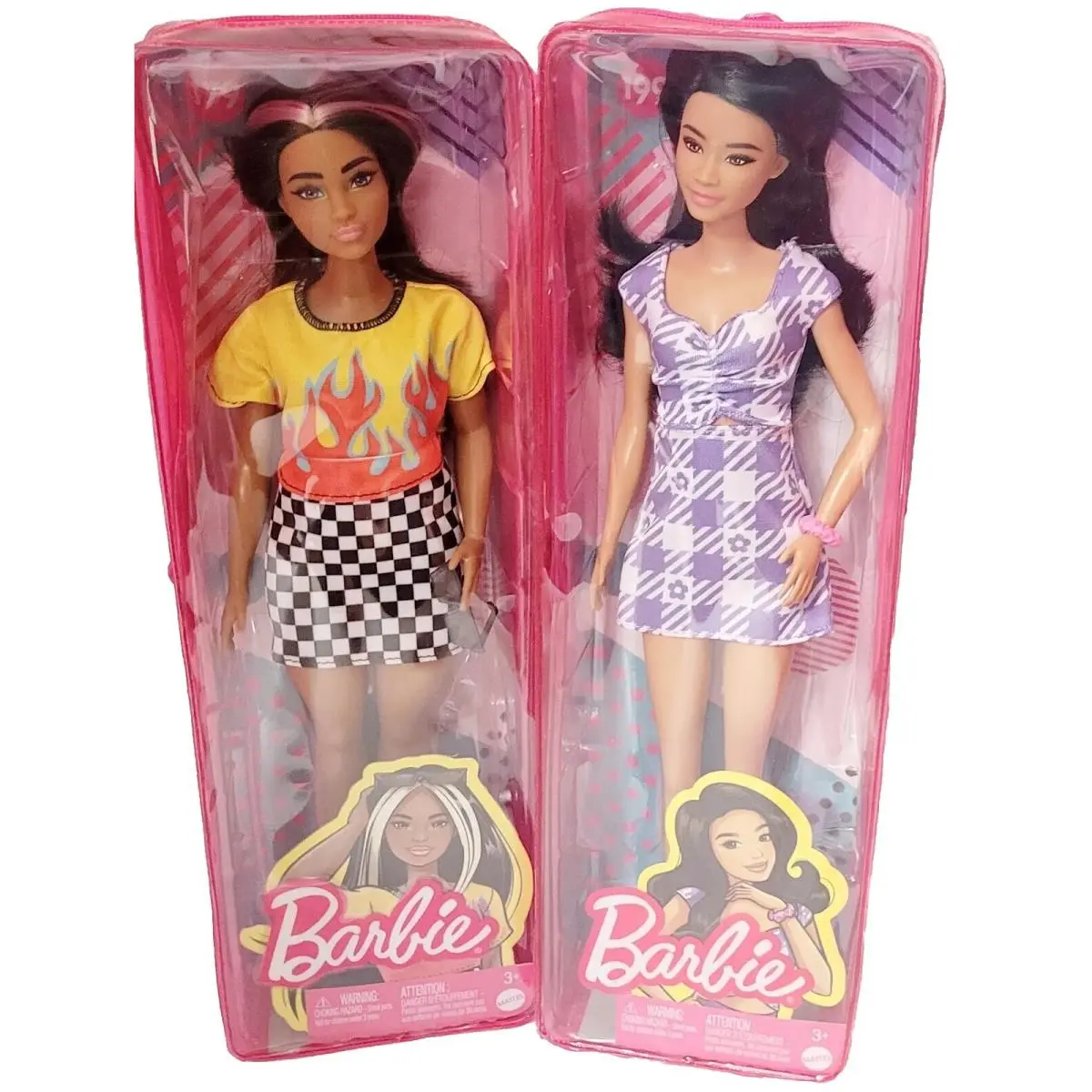 Barbie Doll Fashionista 179 Curvy Tall White Stripe Gingham 2