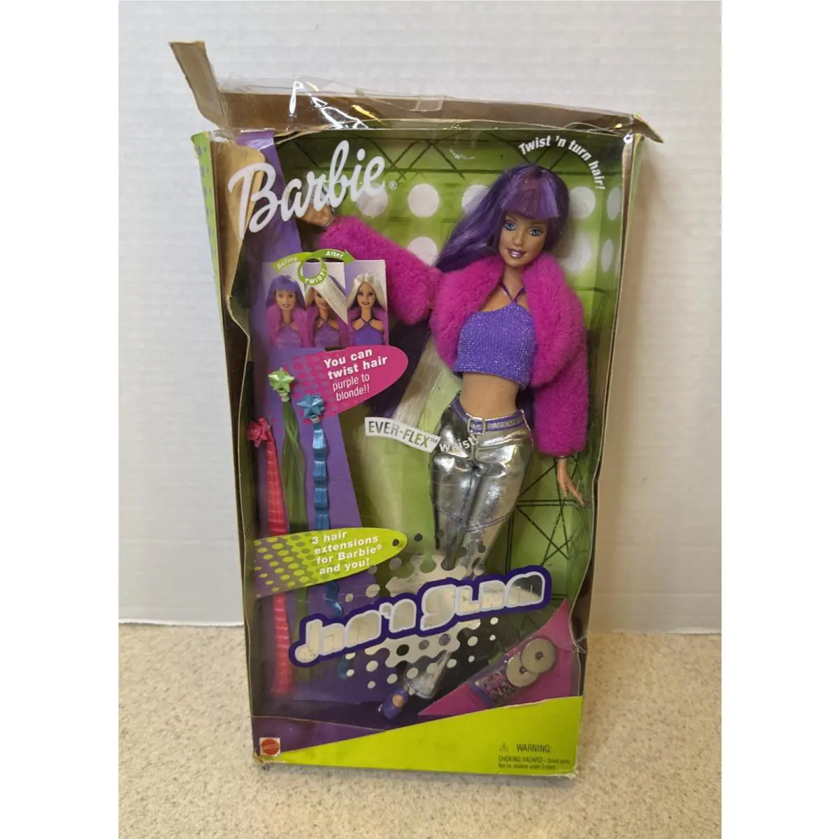2001 Jam `N Glam Barbie Doll W/ever-flex Waist Hair Extensions 50257