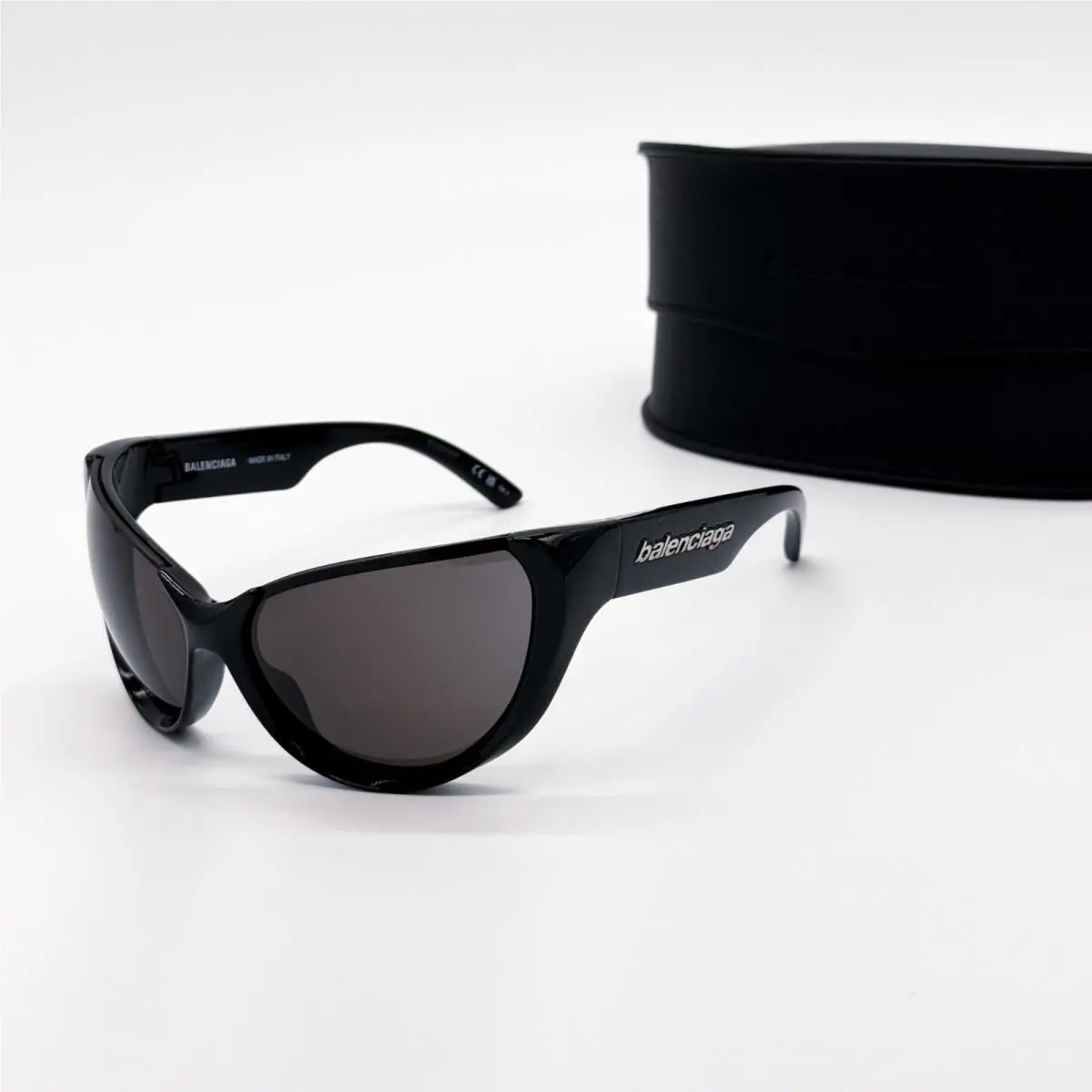 Balenciaga BB0201S 001 Sunglasses Black Oversized Women Eyewear Balenciaga