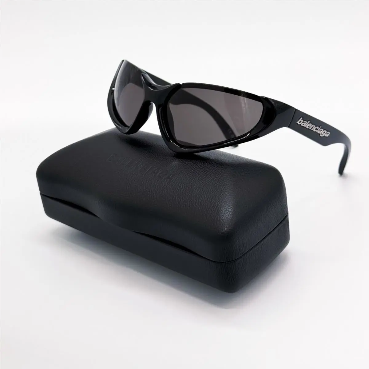 Balenciaga BB0202S 001 Sunglasses Black Oversized Women Eyewear Balenciaga