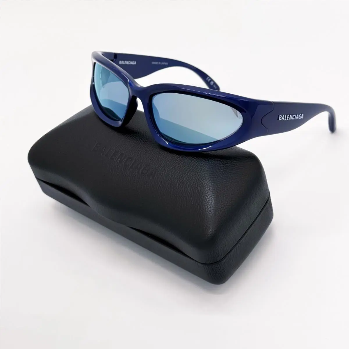 Balenciaga BB0157S 009 Sunglasses Blue Unisex Eyewear Balenciaga