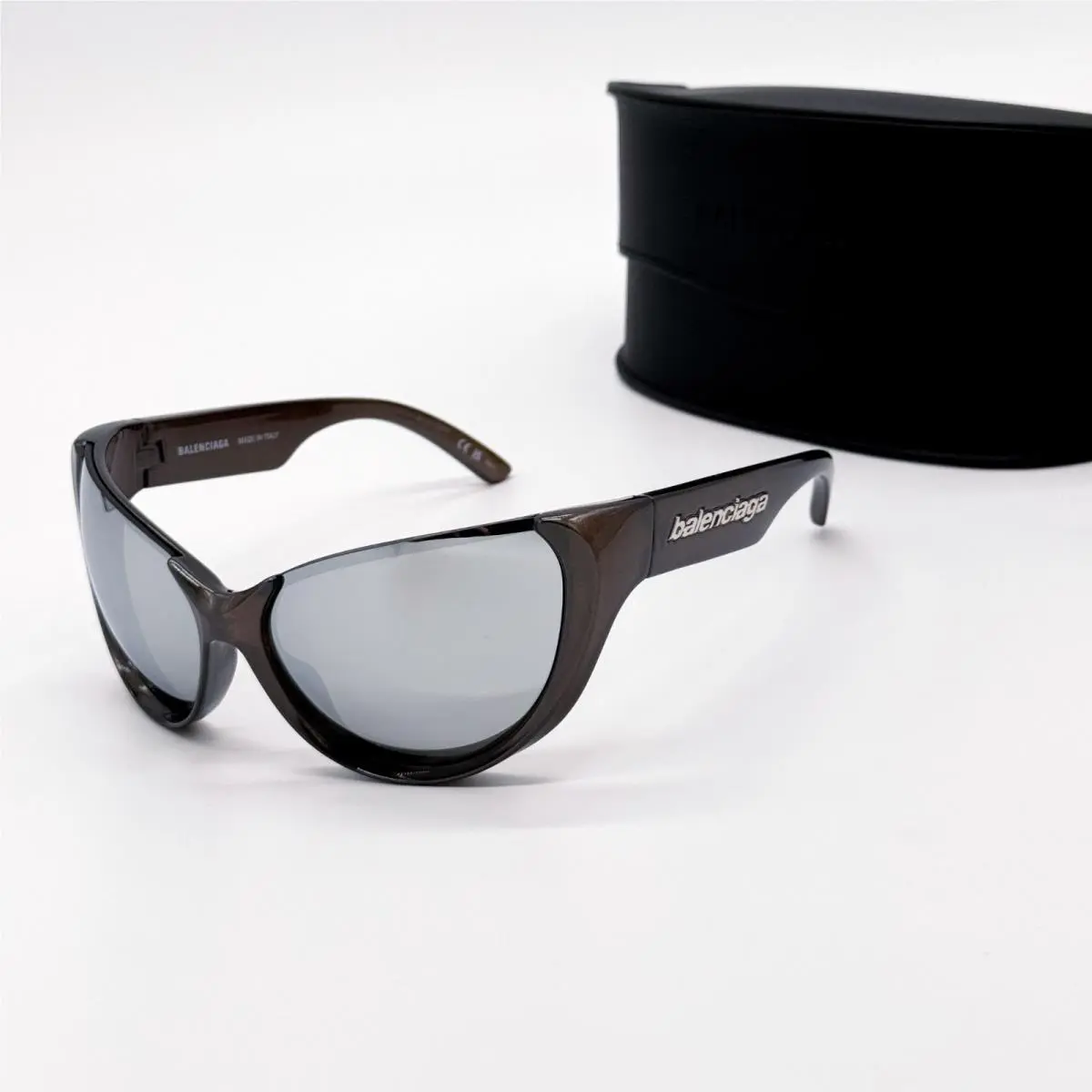 Balenciaga BB0201S 002 Sunglasses Brown Oversized Women Eyewear Balenciaga