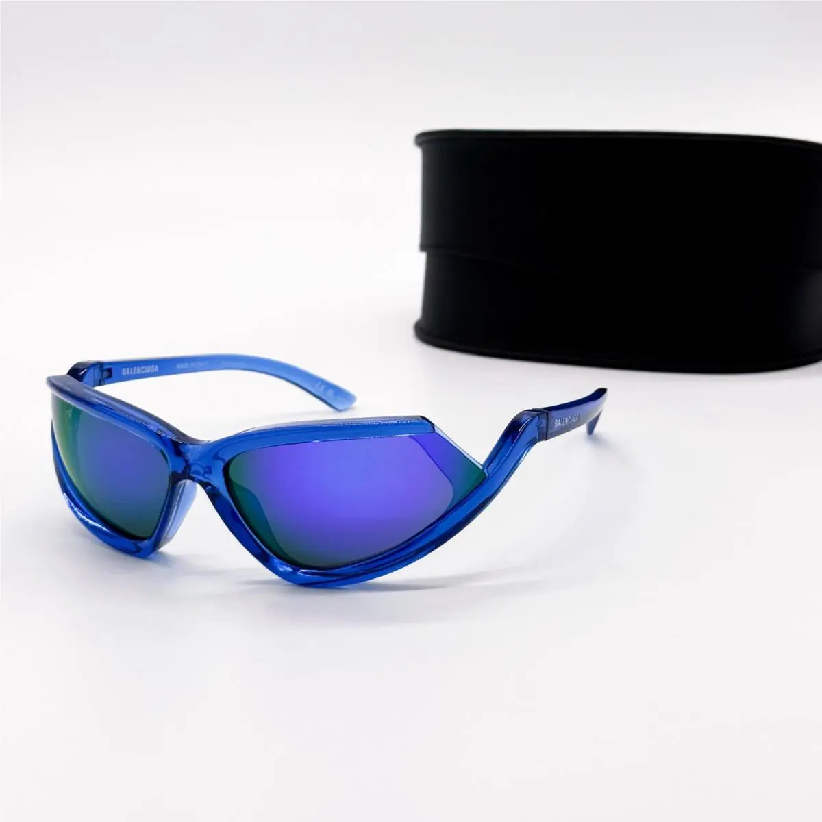Balenciaga BB0289S 004 Sunglasses Blue Geometric Eyewear Balenciaga