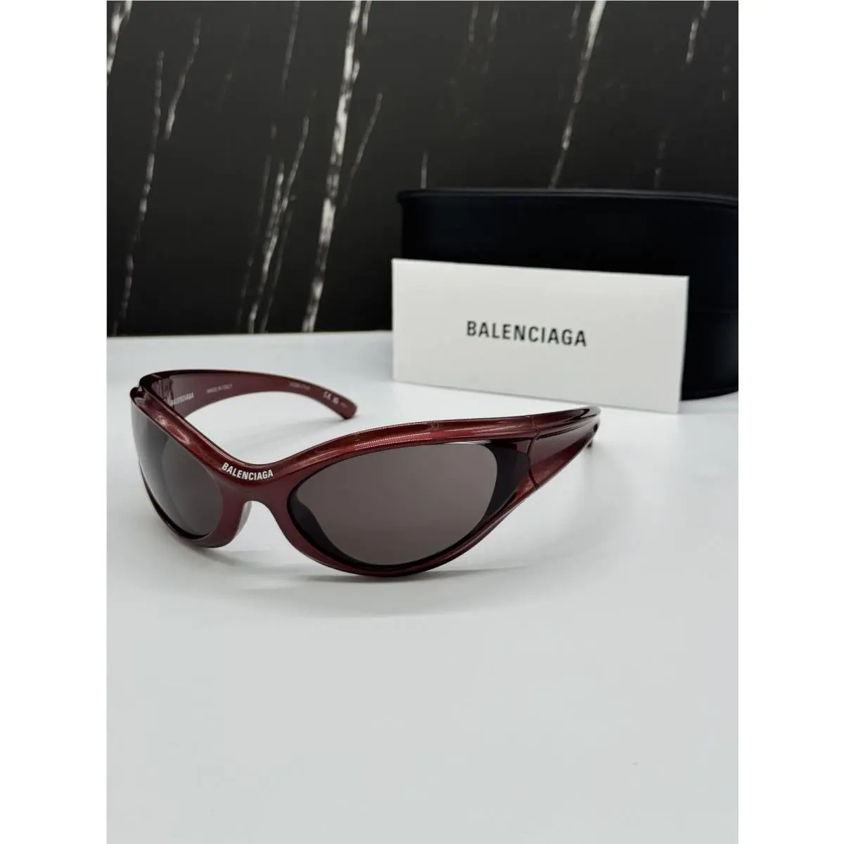 Balenciaga BB0317S 002 Burgundy Unisex Sunglasses Balenciaga Eyewear