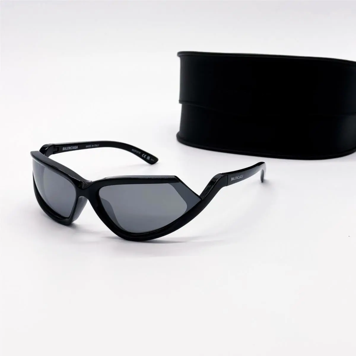 Balenciaga BB0289S 001 Sunglasses Black Geometric Unisex Eyewear Balenciaga