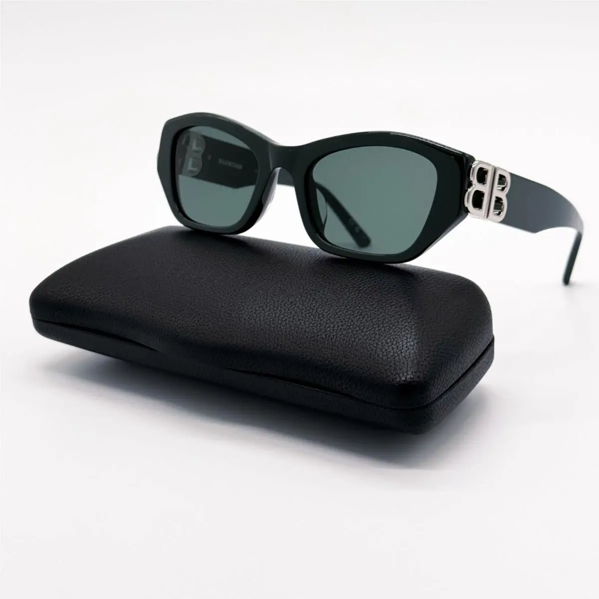 Balenciaga BB0311SK 004 Sunglasses Green Geometric Unisex Eyewear Balenciaga