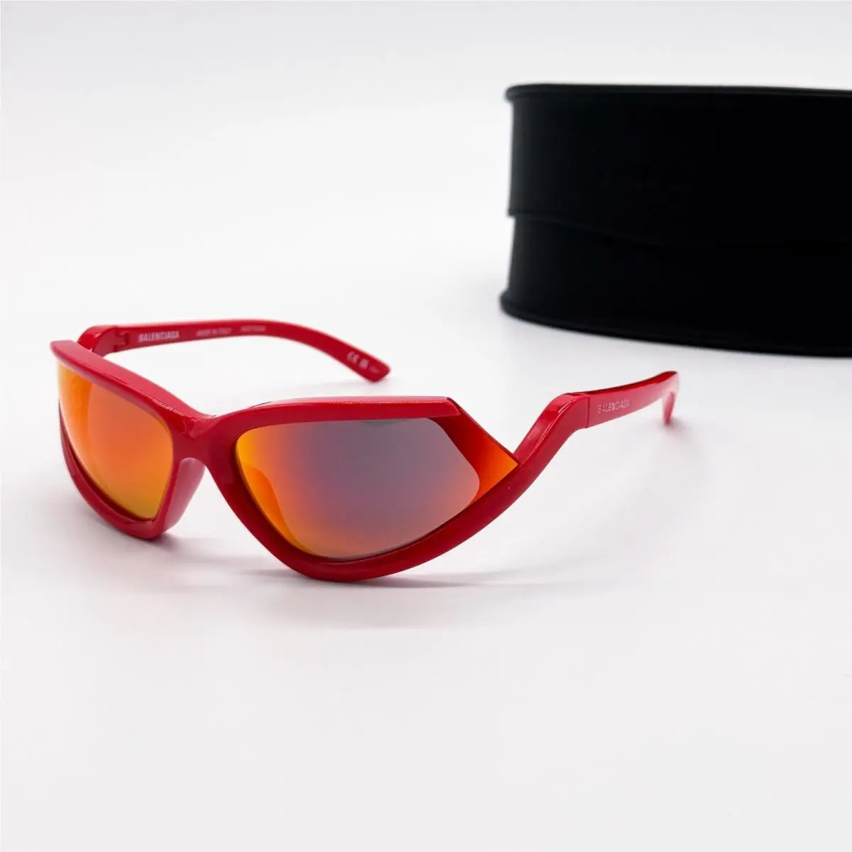 Balenciaga BB0289S 005 Sunglasses Red Geometric Unisex Eyewear Balenciaga