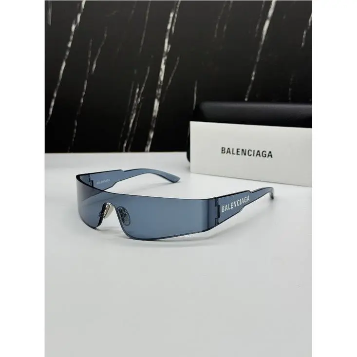 Balenciaga BB0041S 014 Blue Shield Unisex Sunglasses Balenciaga Eyewear