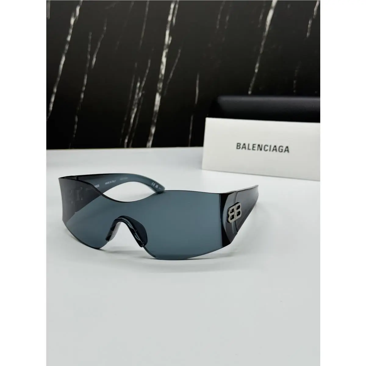Balenciaga BB0292S 003 Blue Unisex Geometric Sunglasses Balenciaga Eyewear