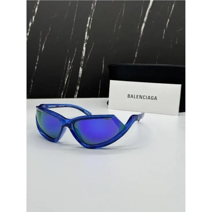 Balenciaga BB0289S 004 Blue Geometric Sunglasses Balenciaga Eyewear