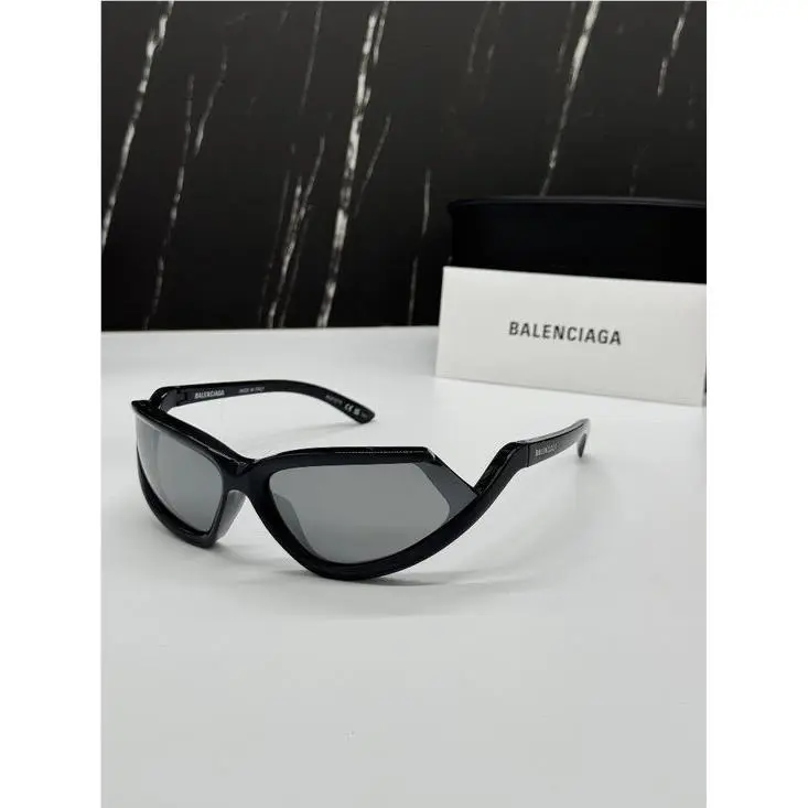 Balenciaga BB0289S 001 Black Geometric Unisex Sunglasses Balenciaga Eyewear