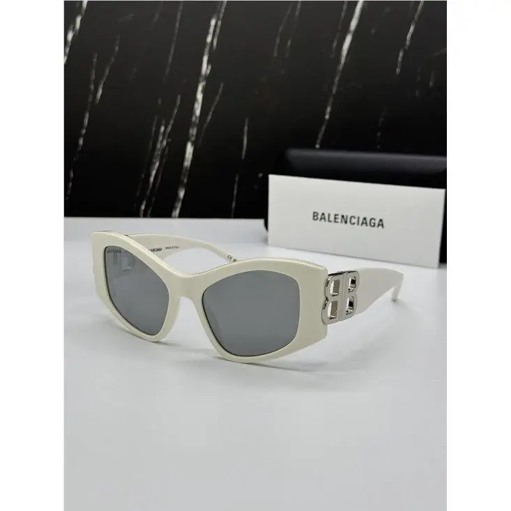 Balenciaga BB0287S 006 White Cat Eye Women Sunglasses Balenciaga Eyewear