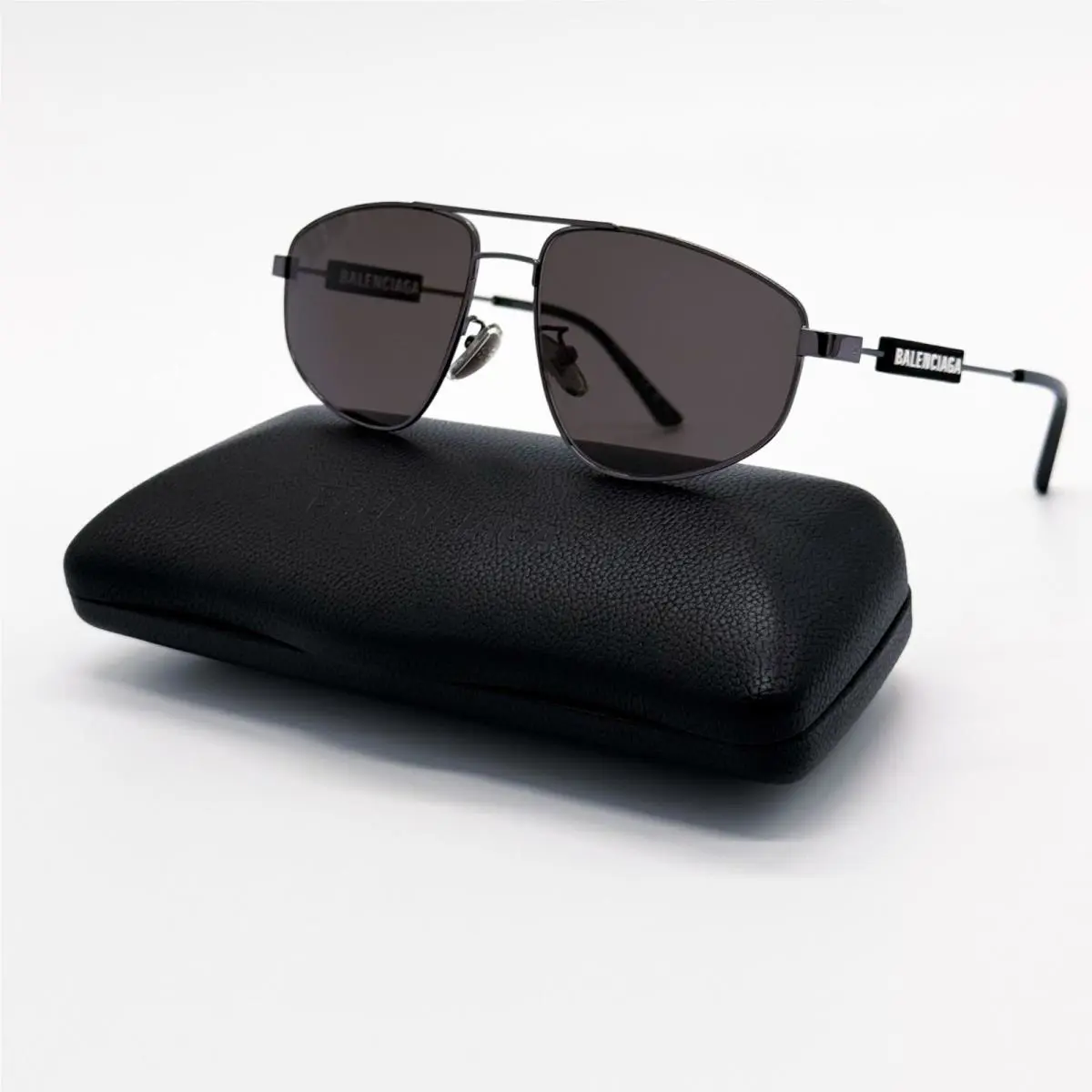 Balenciaga BB0115S 001 Sunglasses Black Pilot Unisex Eyewear Balenciaga